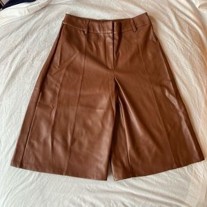 Anthropologie Brown Vegan Leather Shorts